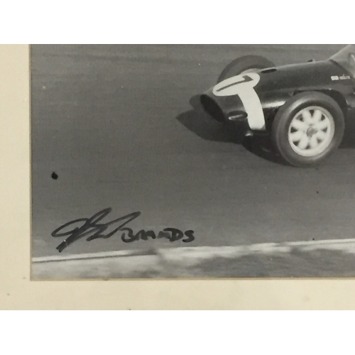 52a - Sir Stirling Moss Signed Photo Brands Hatch Bottom Bend.