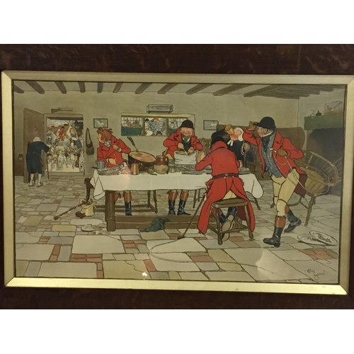 99 - After Cecil Aldin The Fallowfield Hunt Breakfast at the Three Pigeons 79 x 55 cms