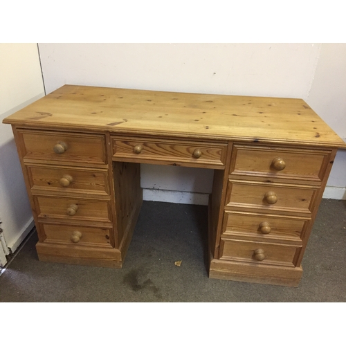 8 - Solid Pine Kneehole Writing  Desk 132x61x78cms