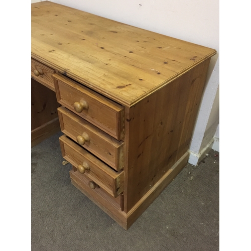 8 - Solid Pine Kneehole Writing  Desk 132x61x78cms