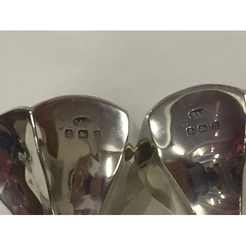 104 - Silver Hallmarked Tulip Vases. Measures 14cm high