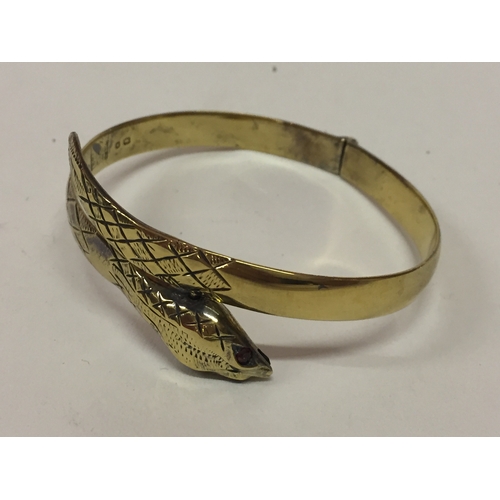 110 - 22 ct Gold Plate  On Silver Hallmarked Vintage Snake Bracelet