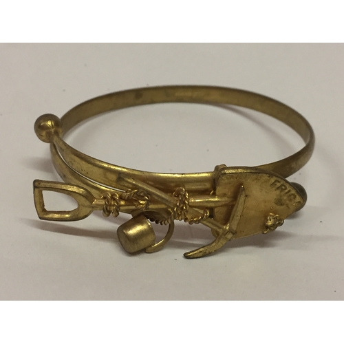 111 - Gold Coloured South Africa Miners Bracelet