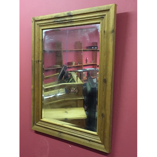 21 - Pine Framed Mirror 76x61cms