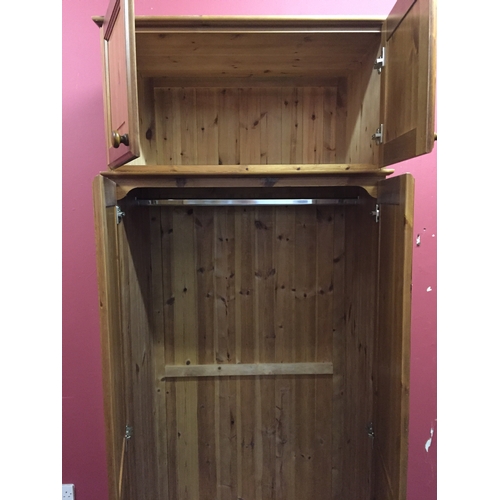 24 - Solid Pine Wardrobe With  Solid Pine Top Box