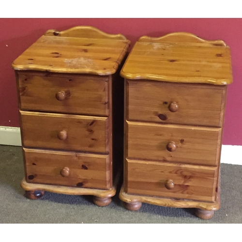 35 - Pair Of Solid Pine Bed Side Chests 58x46x44cms