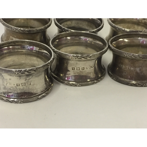 126 - 6 Silver Hallmarked Napkin Rings