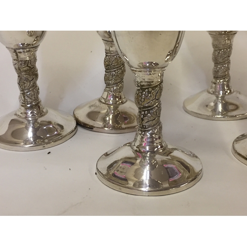 138 - 6 Good Quality Silver Plate Goblets