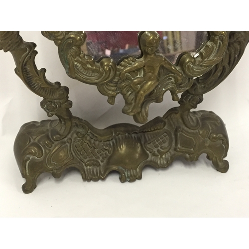 158 - Bronze Mantle Mirror