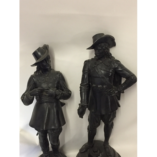 161 - Pair Of Spelter Cromwellian Figures Of Gentlemen