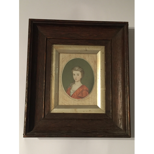 244 - Framed Miniature Portrait Of A Young Lady