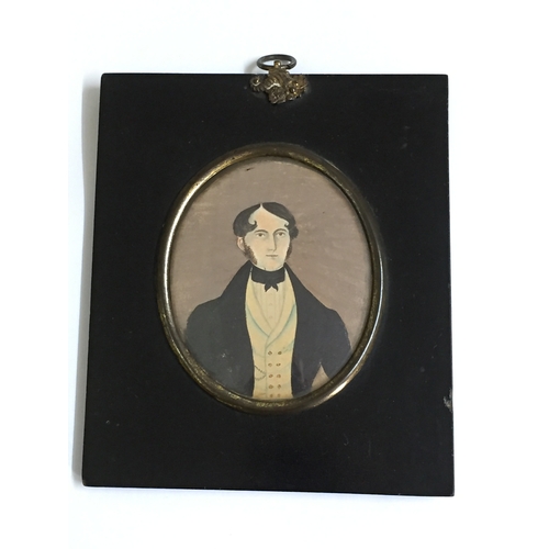 246 - Georgian Framed Watercolour Miniature Of A Gentleman