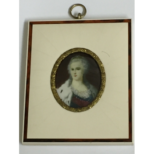 247 - Framed German Miniature Of A Noble Lady