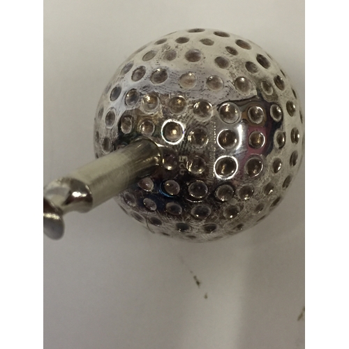 170 - 925 Silver Golf Ball Corkscrew By Hamilton And Inches , The Golf Ball Being 925 Silver And The Screw... 