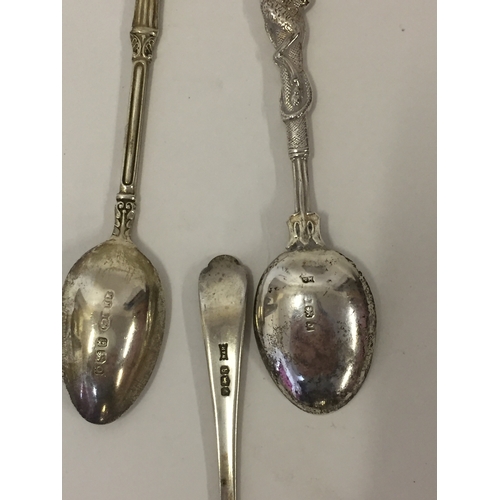 171 - 3 Silver Hallmarked Golf Interest Spoons , One With SA Stamped On It Possibly Saint Andrews? Along W... 