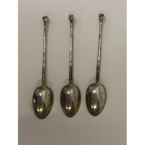 172 - 3 Silver Hallmarked Golf Interest Spoons With Golf Club Handles.