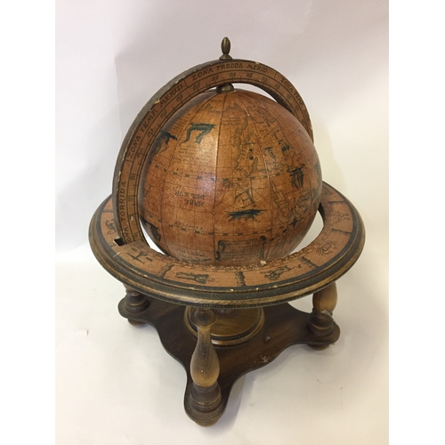 181 - Wood Globe With Stand