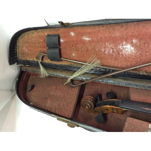 217 - Vintage Cased Violin With Bow Etc  G Bose And Co