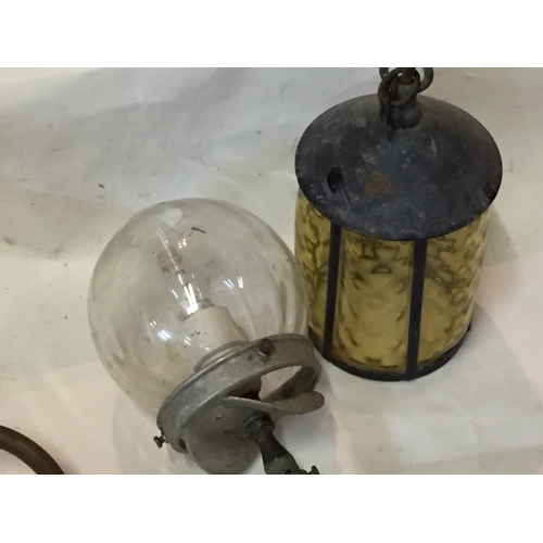 221 - Antique Gas Lamp Converted And One Other.(2)