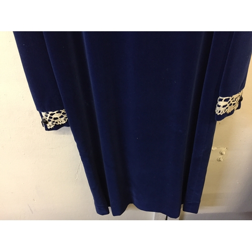 222 - Vintage Blue Velvet Dress