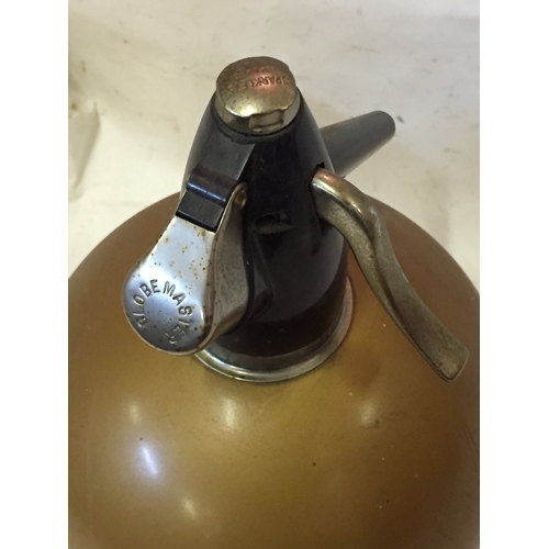 227 - RETRO SODA SYPHON,GLOBEMASTER BROWN,BRONZE Soda Syphon,1960s 70s