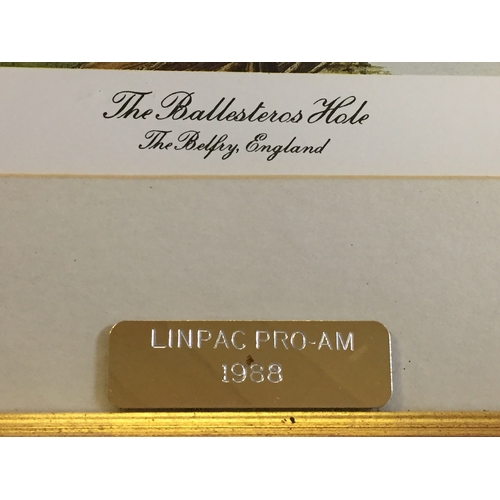 81 - Signed Print Of The Seve Ballesteros Hole At The Belfry England Of The Linpac Open 1988 pro-am 57x44... 