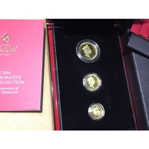 2 - 2016 200th Anniversary Of The End Of The Guinea Gold Proof Three Coin Set. East India Company Limite... 