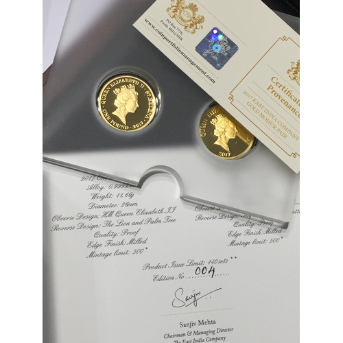 4 - Limited Edition 2017 Imperial Mohur Gold Proof Two-Coin Set East India Company Presentation Box Numb... 