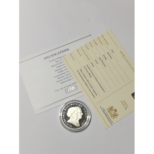 8 - Limited Edition Platinum Proof Five Pound Coin. To Celebrate The Platinum Wedding Anniversary Of The... 