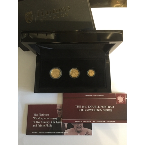 11 - Hattons Of London 2017 Double Portrait Gold Sovereign Series. 3 Limited Edition 2018 Coin Box Set Co... 