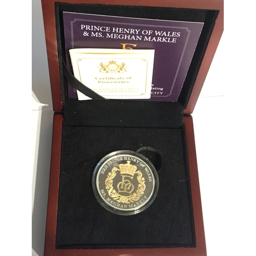 15 - Prince Henry Of Wales And Ms Megan Markle Solid Silver Limited Edition Engagement Commemorative Coin... 