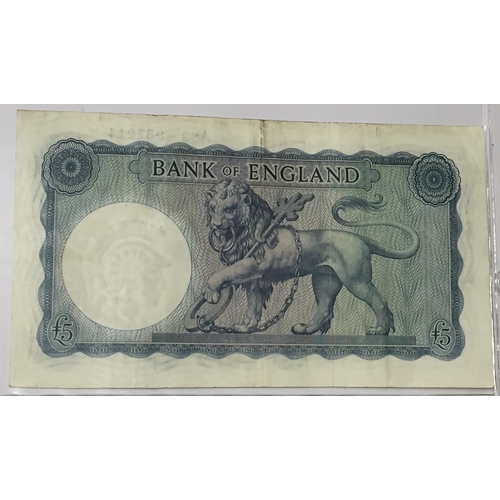 1 - Britannia Blue 5 Pound Note O'Brien 