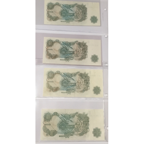 3 - 4 X Bank Of England Uncirculated  One Pound Notes To Include The Hollom 