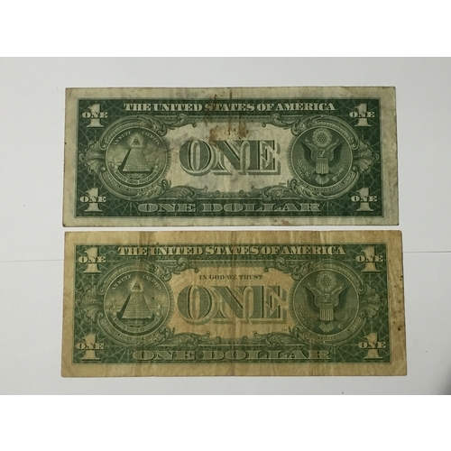 63 - 2 x Silver One Dollar Notes Series 1935 VF And 1957 VG.