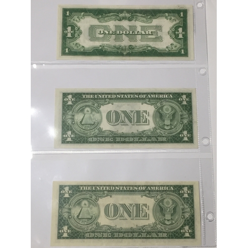 64 - 3 x Last Of The Silver Certificate One Dollar Notes 2 x 1935 1 x 1934 All Uncirculated