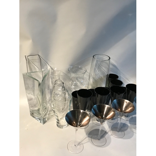 138 - Quantity Of Glassware To Include  Cocktail Glasses, Vases Etc.