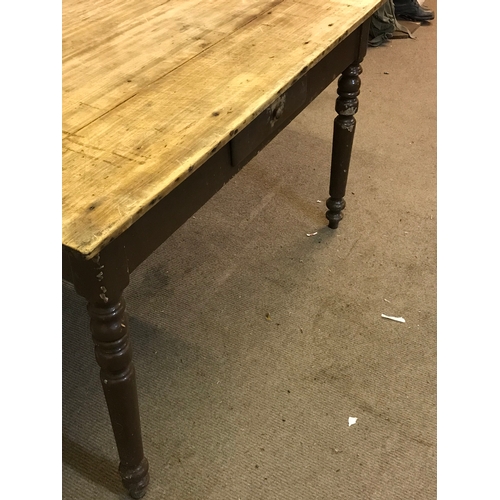 59 - Vintage Farmhouse Table With Drawer Measures 124x64cm