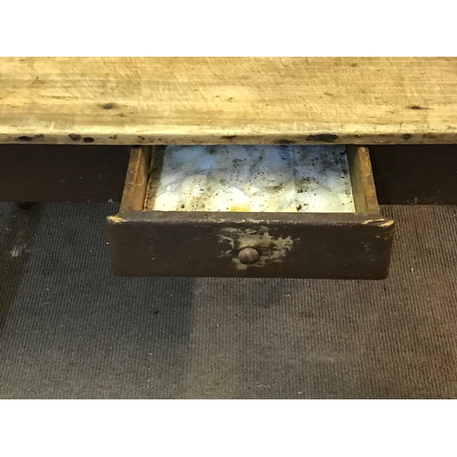 59 - Vintage Farmhouse Table With Drawer Measures 124x64cm