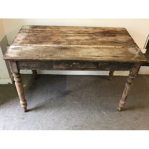 58 - Vintage Farmhouse Table With Drawer  Measures 120.5x70.5cm