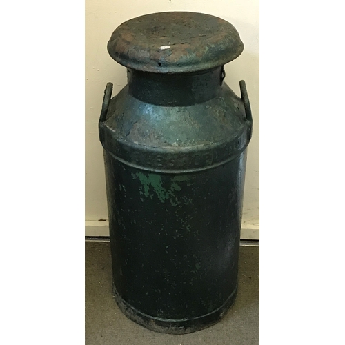 32 - Green Painted  Milk Churn