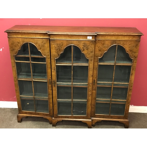 21 - Glazed Cabinet / Bookcase Walnut Veneer