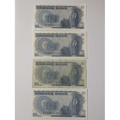 141 - Norway Norges Bank 10 Kroner Notes 1970's And 1984.1979 Good Condition Remainder All Uncirculated (4... 