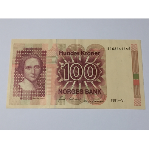 146 - Norway Norges Bank 100 Kroner Note 1991 UNC