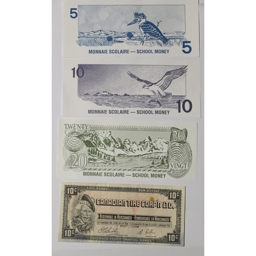 164 - Bank Of Canada Commemorative Issue School Money 5 , 10 , 20 ,  Notes All UNC ,Along With A Cash Bonu... 