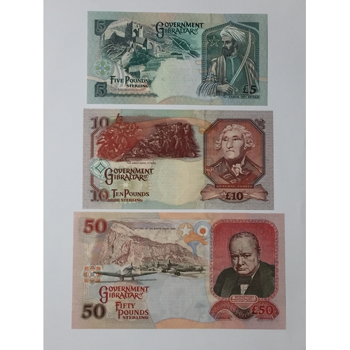 171 - Government Of Gibraltar 5 Pound 1995  , 10 Pound 1995  And A 50 Pound Note 2006 All In Uncirculated ... 