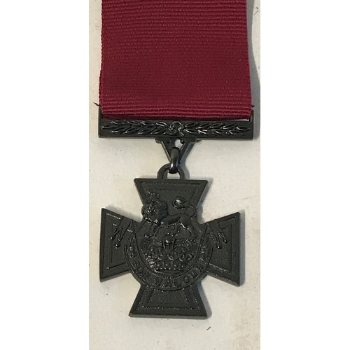 406 - Military Victoria Cross Replica WIth Ribbon 'For Valour'