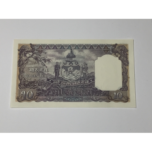 189 - Government Of Nepal King Of Nepal  10 Mohur Note 1951 In Uncirculated Condition.