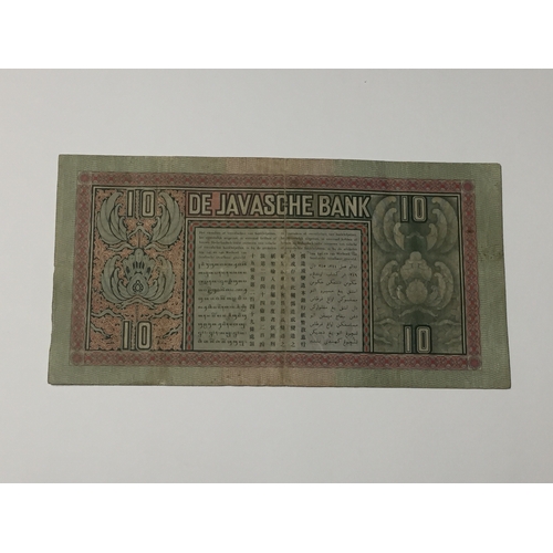 186 - Scarce Netherland Indies 10 Guilder Note 1938 EXF