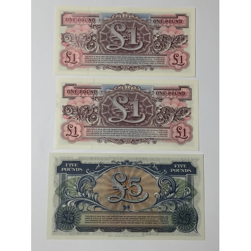 194 - British Military Notes, Armed Forces Special Voucher 2nd Series 1950 To Include 2 X One Pound Note A... 