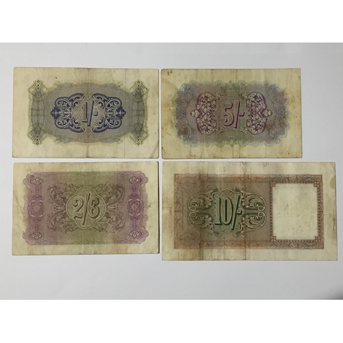 190 - WW2 British Military Issue Notes For Use In Italy, Sicily And Morocco To Include 1/-  ,2/6 , 5/- , A... 